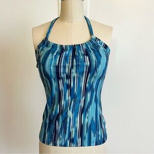 Prana Blue Patterned Halter Top